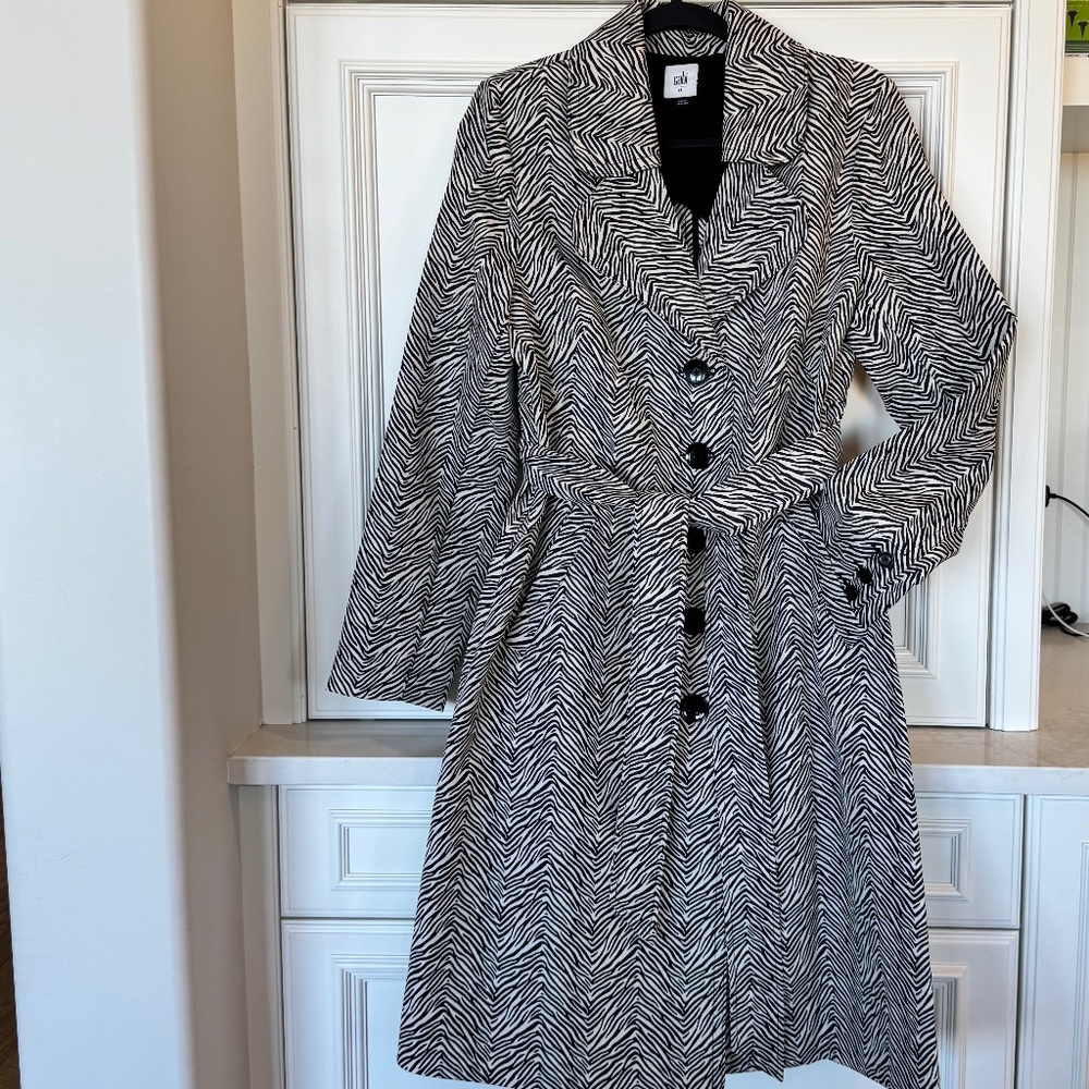 Black & White Zebra Print Trench Coat – Cabi, Medium